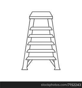 Industrial ladder icon in vector line drawing