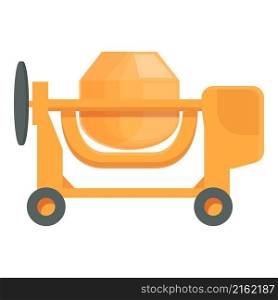 Industrial mixer icon cartoon vector. Cement truck. Construction machine. Industrial mixer icon cartoon vector. Cement truck