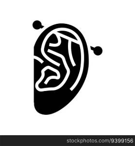 industrial piercing earring glyph icon vector. industrial piercing earring sign. isolated symbol illustration. industrial piercing earring glyph icon vector illustration