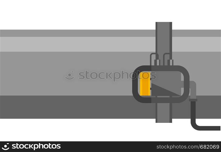 Industrial pipeline vector cartoon illustration isolated on white background.. Industrial pipeline vector cartoon illustration.