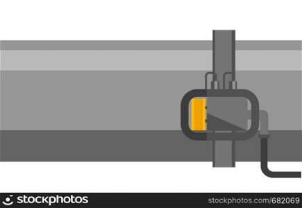 Industrial pipeline vector cartoon illustration isolated on white background.. Industrial pipeline vector cartoon illustration.