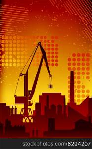 Industrial plant on a background of abstract backdrop