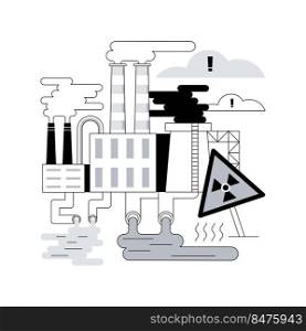 Industrial pollution abstract concept vector illustration. Polluting industry, environmental degradation from factory, land contamination, hazardous waste, chemical pollution abstract metaphor.. Industrial pollution abstract concept vector illustration.