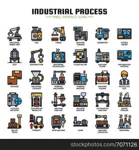 Industrial Process , Thin Line and Pixel Perfect Icons