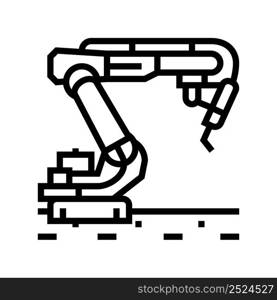 industrial robot arm line icon vector. industrial robot arm sign. isolated contour symbol black illustration. industrial robot arm line icon vector illustration