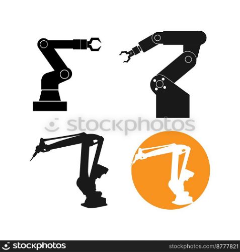 Industrial robot icon vector design,mechanical robot arm icon.
