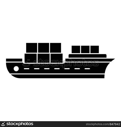 Industrial ship icon. Simple illustration of industrial ship vector icon for web design isolated on white background. Industrial ship icon, simple style