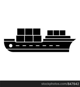 Industrial ship icon. Simple illustration of industrial ship vector icon for web design isolated on white background. Industrial ship icon, simple style