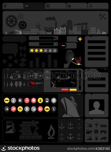 Industrial site. The Internet a site on an industrial theme. A vector illustration