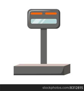Industrial weighing scale semi flat color vector object. Digital device. Full sized item on white. Warehouse equipment simple cartoon style illustration for web graphic design and animation. Industrial weighing scale semi flat color vector object