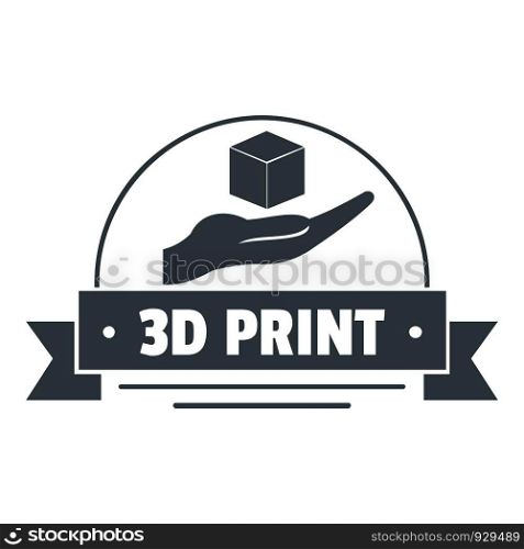Industry 3d printing logo. Simple illustration of industry 3d printing vector logo for web. Industry 3d printing logo, simple gray style
