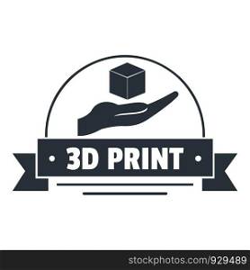 Industry 3d printing logo. Simple illustration of industry 3d printing vector logo for web. Industry 3d printing logo, simple gray style