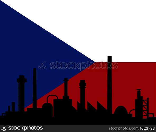 Industry and flag of Czech Republic