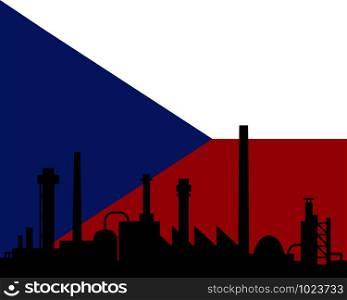 Industry and flag of Czech Republic