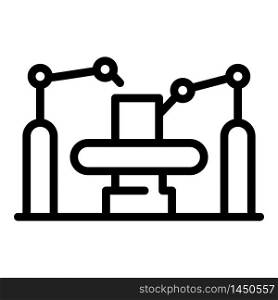 Industry assembly line icon. Outline industry assembly line vector icon for web design isolated on white background. Industry assembly line icon, outline style