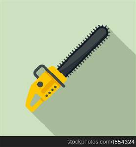 Industry chainsaw icon. Flat illustration of industry chainsaw vector icon for web design. Industry chainsaw icon, flat style