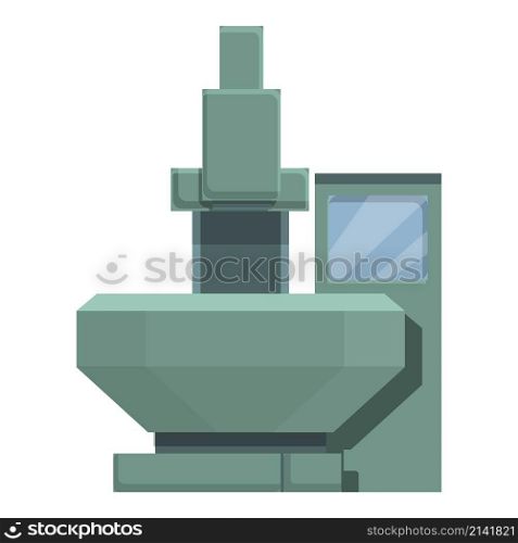 Industry cnc icon cartoon vector. Machine factory. Steel lathe. Industry cnc icon cartoon vector. Machine factory