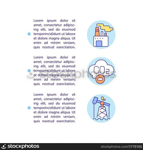Industry decarbonization concept line icons with text. PPT page vector template with copy space. Brochure, magazine, newsletter design element. Hydrogen technology linear illustrations on white. Industry decarbonization concept line icons with text