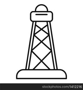 Industry derrick icon. Outline industry derrick vector icon for web design isolated on white background. Industry derrick icon, outline style