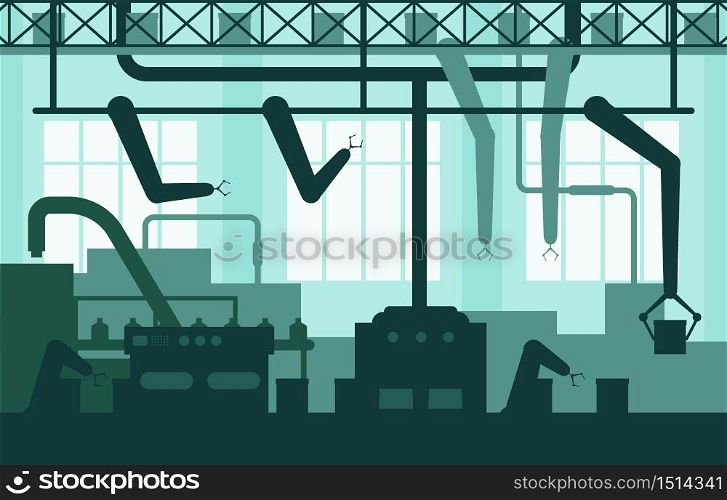 Industry Factory Concept Conveyor Automatic Production Robotic Assembly Illustration
