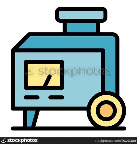 Industry generator icon outline vector. Power engine. Electric gas color flat. Industry generator icon vector flat