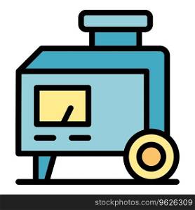 Industry generator icon outline vector. Power engine. Electric gas color flat. Industry generator icon vector flat