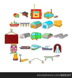 Industry icons set. Cartoon set of 25 industry vector icons for web isolated on white background. Industry icons set, cartoon style