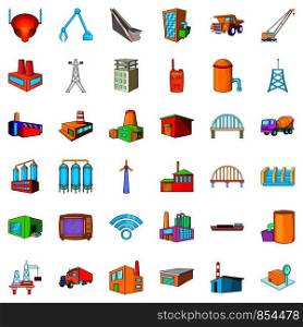 Industry icons set. Cartoon style of 36 industry vector icons for web isolated on white background. Industry icons set, cartoon style