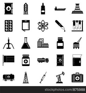 Industry icons set. Simple set of 25 industry vector icons for web isolated on white background. Industry icons set, simple style