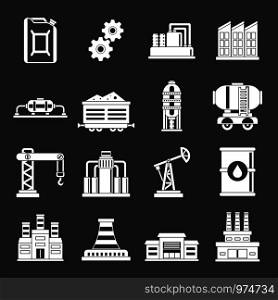 Industry icons set vector white isolated on grey background . Industry icons set grey vector