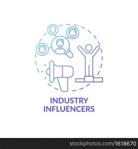 Industry influencers concept icon. Co-creation participant idea thin line illustration. Business development. Affecting purchasing decisions power. Vector isolated outline RGB color drawing. Industry influencers concept icon