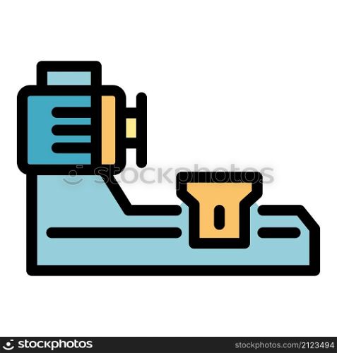 Industry lathe icon. Outline industry lathe vector icon color flat isolated. Industry lathe icon color outline vector