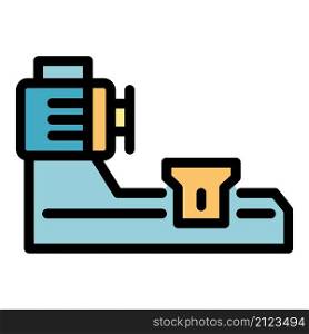 Industry lathe icon. Outline industry lathe vector icon color flat isolated. Industry lathe icon color outline vector