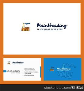 Industry Logo design with Tagline & Front and Back Busienss Card Template. Vector Creative Design