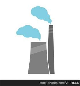 industry logo. Smoke from the chimney. Vector illustration for creative design.