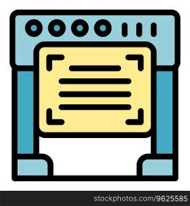 Industry press icon outline vector. Computer data. Plotter machine color flat. Industry press icon vector flat