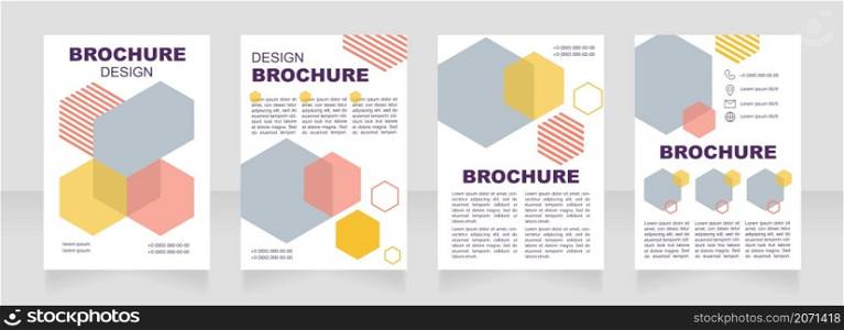 Industry production blank brochure design. Healthcare and medicine. Template set with copy space for text. Premade corporate reports collection. Editable 4 paper pages. Myriad Pro, Arial fonts used. Industry production blank brochure design