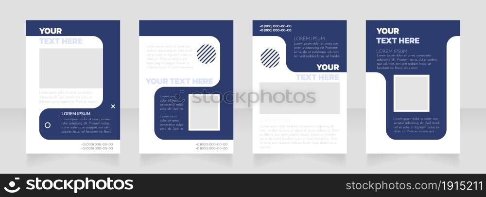 Industry production blank brochure layout design. Service info. Vertical poster template set with empty copy space for text. Premade corporate reports collection. Editable flyer paper pages. Industry production blank brochure layout design
