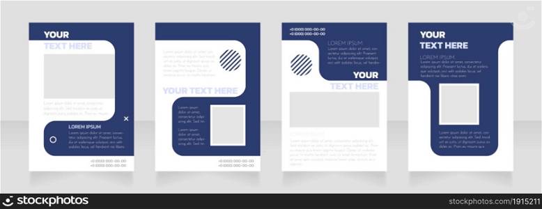 Industry production blank brochure layout design. Service info. Vertical poster template set with empty copy space for text. Premade corporate reports collection. Editable flyer paper pages. Industry production blank brochure layout design