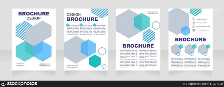 Industry production white blank brochure design. Healthcare, medicine. Template set with copy space for text. Premade corporate reports collection. Editable 4 paper pages. Myriad Pro, Arial fonts used. Industry production white blank brochure design