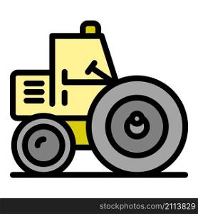 Industry road roller icon. Outline industry road roller vector icon color flat isolated. Industry road roller icon color outline vector