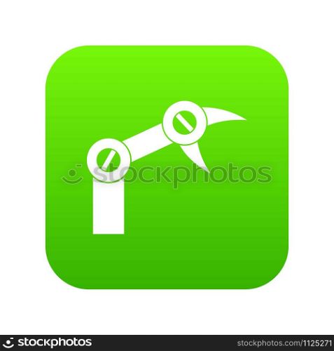 Industry robot icon digital green for any design isolated on white vector illustration. Industry robot icon digital green
