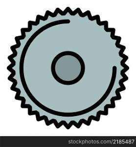 Industry wheel saw icon. Outline industry wheel saw vector icon color flat isolated. Industry wheel saw icon color outline vector