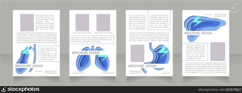 Infant and toddler health care blank brochure layout design. Vertical poster template set with empty copy space for text. Premade corporate reports collection. Editable flyer paper pages. Infant and toddler health care blank brochure layout design
