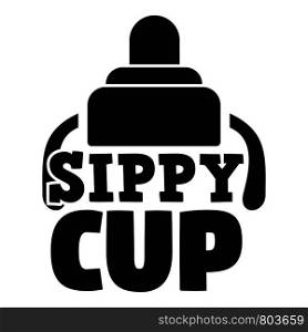Infant sippy cup logo. Simple illustration of infant sippy cup vector logo for web design isolated on white background. Infant sippy cup logo, simple style