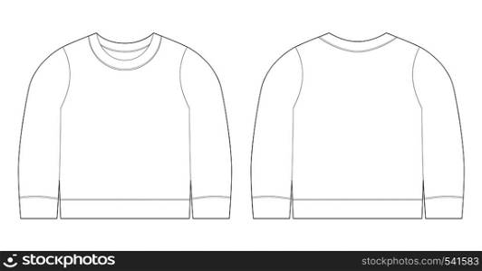 Infant t-shirt illustration. Sweatshirt sketch template front and back view. Baby clothes.. Infant t-shirt illustration. Sweatshirt sketch template front and back view.