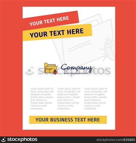Infected folder Title Page Design for Company profile ,annual report, presentations, leaflet, Brochure Vector Background