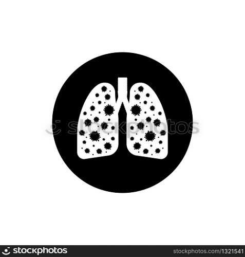 Infected lungs coronavirus. Icon for medical design. Vector isolated icon.. Infected lungs coronavirus. Icon for medical design. Vector isolated