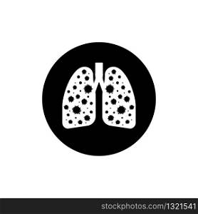 Infected lungs coronavirus. Icon for medical design. Vector isolated icon.. Infected lungs coronavirus. Icon for medical design. Vector isolated