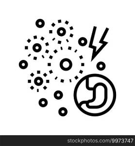 infection digestion system line icon vector. infection digestion system sign. isolated contour symbol black illustration. infection digestion system line icon vector illustration